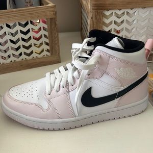 Jordan high tops women’s pink and white